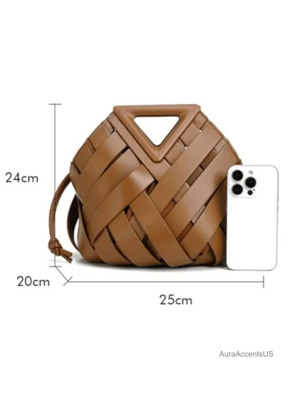 Vegan Leather Woven Clutch Crossbody Shoulder Bag with Top Handle